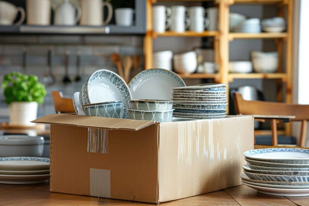 Les méthodes de l'Indien Déménagement pour emballer de la vaisselle avant un déménagement.